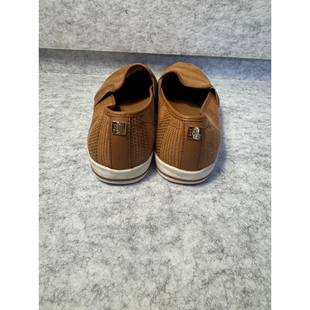 Ralph Lauren slip on casual boat tan leather Women's size 9.5B used 016